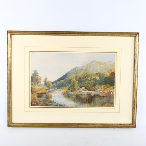 339 - Frederick Percy Graves (flourished 1858 - 1872), mountain lake scene, watercolour, 26cm x 41cm, fram... 