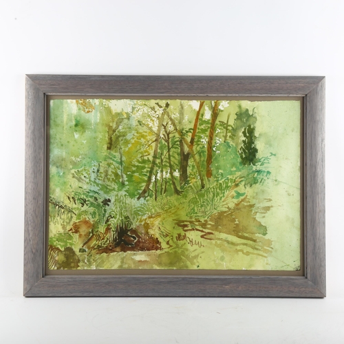 356 - Chris Chasey, 2 woodland landscapes, watercolours, signed, largest 39cm x 56cm, framed (2)