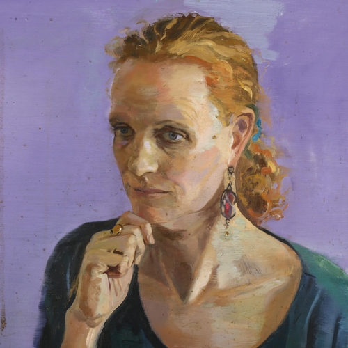 357 - Brendan Kelly, portrait of Caroline, oil on canvas, inscribed verso, 59cm x 46cm, framed