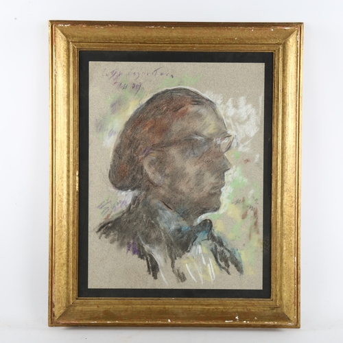 365 - Lotte Laserstein (1898 - 1993), portrait of Adrian Stroude, coloured pastels, signed and dated 1987?... 