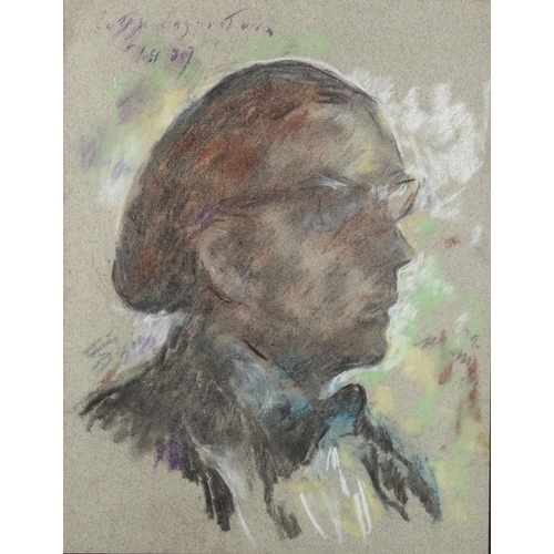 365 - Lotte Laserstein (1898 - 1993), portrait of Adrian Stroude, coloured pastels, signed and dated 1987?... 