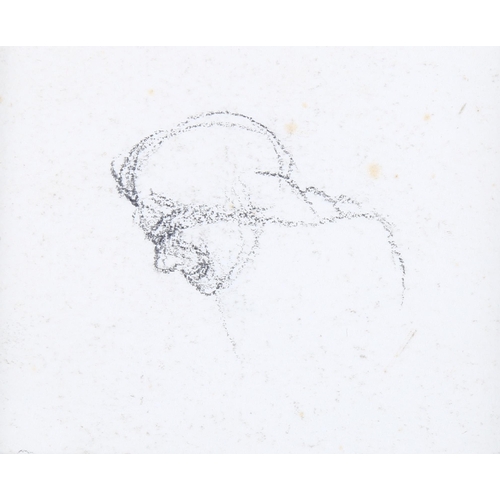 367 - Stanley Spencer (1891 - 1959), head study, pencil sketch on paper, unsigned, 6cm x 7cm, mounted, pro... 