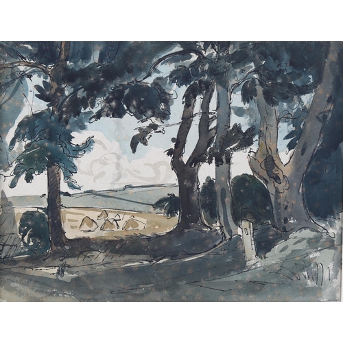 372 - Claude Muncaster (1903 - 1974), 2 landscapes (1 double-sided), watercolour, largest 23cm x 31cm, mou... 