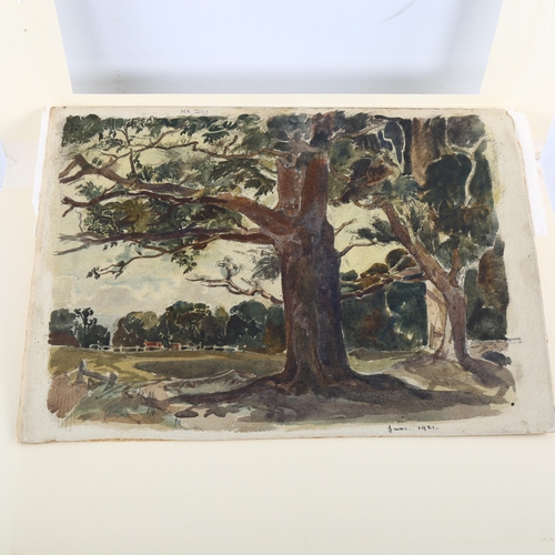 372 - Claude Muncaster (1903 - 1974), 2 landscapes (1 double-sided), watercolour, largest 23cm x 31cm, mou... 