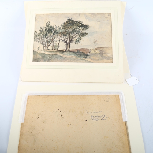 372 - Claude Muncaster (1903 - 1974), 2 landscapes (1 double-sided), watercolour, largest 23cm x 31cm, mou... 