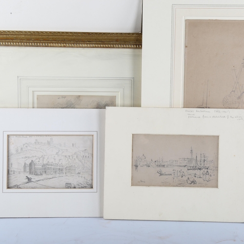 380 - A group of 19th/20th century pencil drawings, various artists (5)