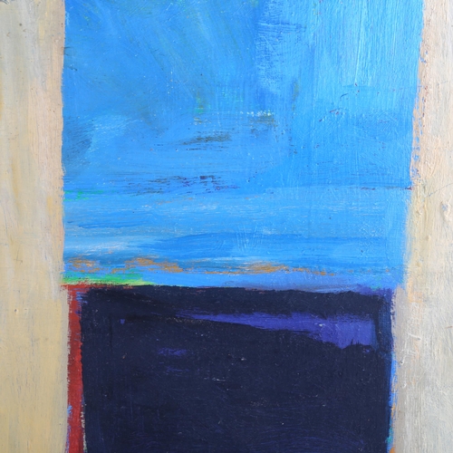 384 - Frank Beanland, outlook April 2003 (abstract), oils on board, inscribed verso, 51cm x 50cm, and nude... 