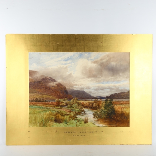 389 - John Cuthbert Salmon (1844 - 1917), Gwellyn Lake North Wales, watercolour, signed, 42cm x 58cm, moun... 