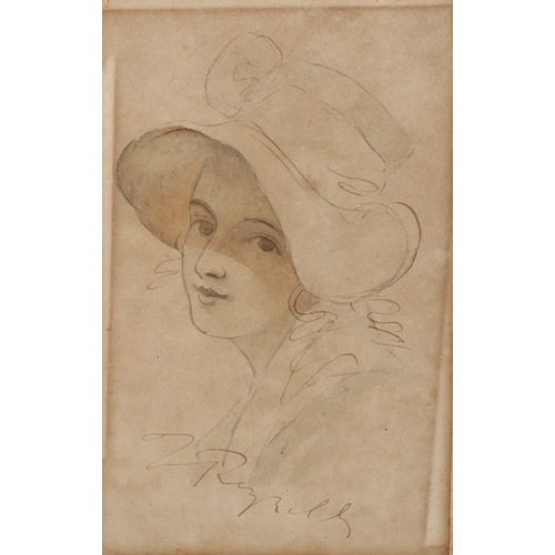 403 - Hilda Drayton (born 1911), 2 pencil drawings, woman in a doorway, 22cm x 16cm, together with 4 other... 