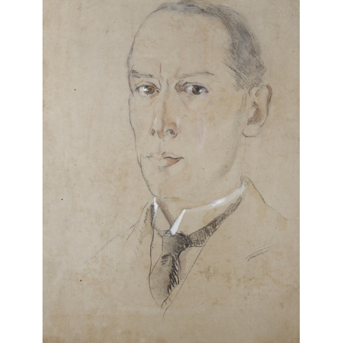 410 - George Hubert Buckingham Holland (1901 - 1987), portrait of a man, crayon/charcoal on paper, 40cm x ... 