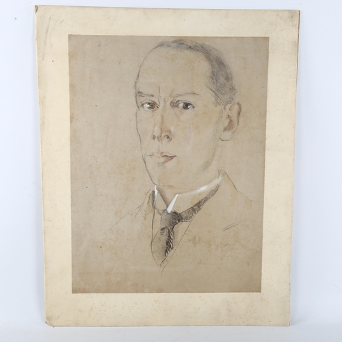 410 - George Hubert Buckingham Holland (1901 - 1987), portrait of a man, crayon/charcoal on paper, 40cm x ... 