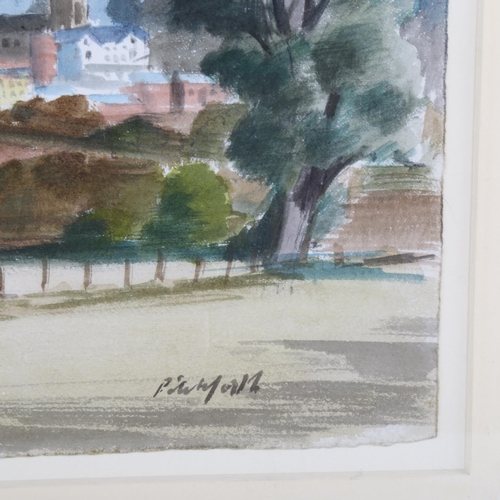 418 - Roland Pitchforth, extensive landscape, watercolour, signed, 29cm x 38cm, framed