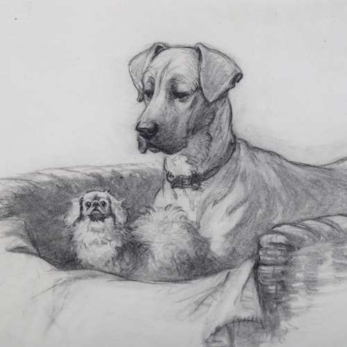 419 - Christopher Gifford Ambler (1886 - 1965), between the great paws, pencil and wash, signed, 19cm x 30... 