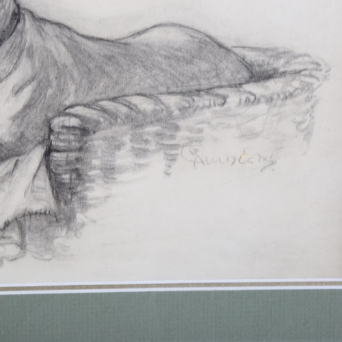 419 - Christopher Gifford Ambler (1886 - 1965), between the great paws, pencil and wash, signed, 19cm x 30... 