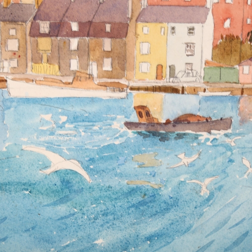 421 - 20th century British School, harbour scene, watercolour, unsigned, 26cm x 38cm, unframed