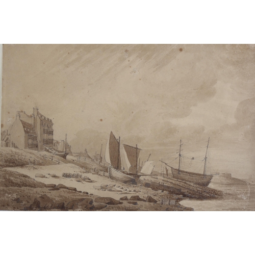 422 - 3 x 19th century watercolours, beach scenes at Brighton, Eastbourne, and Beachy Head (Edward Duncan)... 