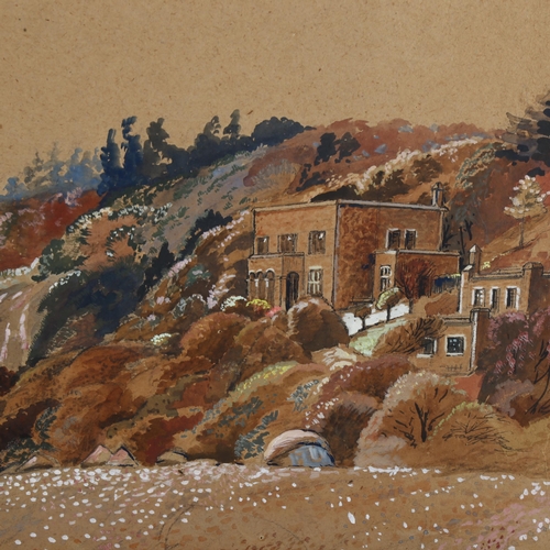 427 - Spencer Roberts (1920 - 1997), cliff end Pett Level 1965, watercolour on brown paper, signed, 44cm x... 