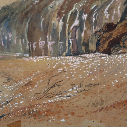 427 - Spencer Roberts (1920 - 1997), cliff end Pett Level 1965, watercolour on brown paper, signed, 44cm x... 