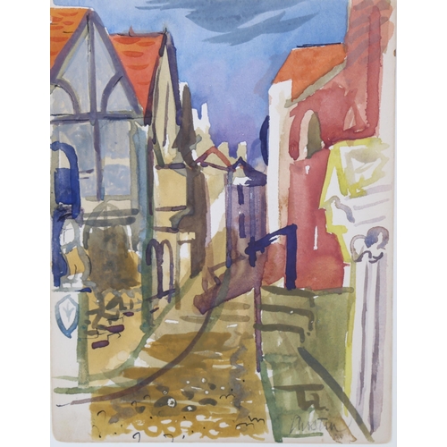 437 - Austin Taylor (1908 - 1992), 3 scenes in Hastings Old Town, watercolour, mounted (3)