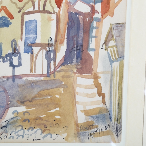 437 - Austin Taylor (1908 - 1992), 3 scenes in Hastings Old Town, watercolour, mounted (3)