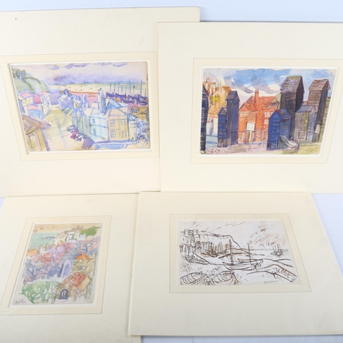 440 - Austin Taylor (1908 - 1992), 4 Hastings scenes, mounted (4)