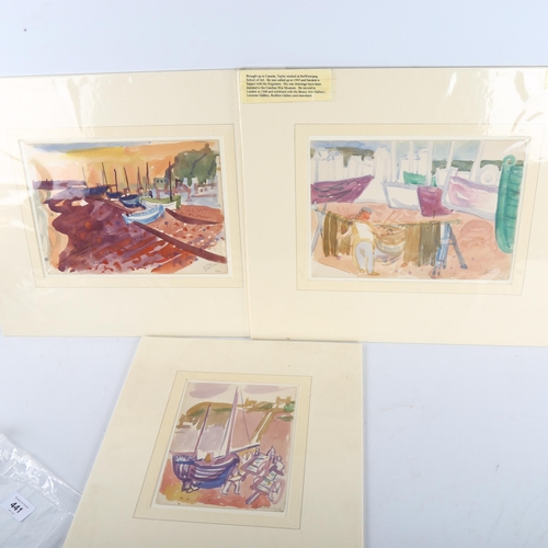 441 - Austin Taylor (1908 - 1992), 3 Hastings scenes, watercolour, mounted