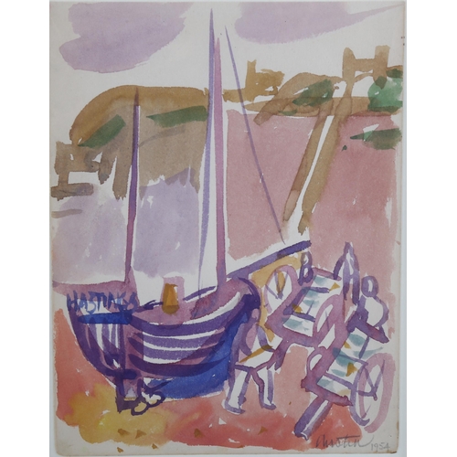 441 - Austin Taylor (1908 - 1992), 3 Hastings scenes, watercolour, mounted