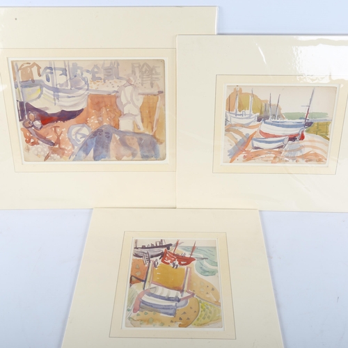 442 - Austin Taylor (1908 - 1992), 3 Hastings scenes, watercolour, mounted