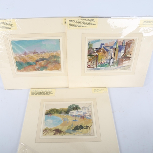 444 - Austin Taylor (1908 - 1992), 3 scenes in Brittany, 13cm x 17cm, mounted (3)