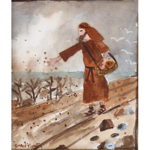 452 - Gary Bunt, The Sower, signed, 18cm x 15cm, mounted