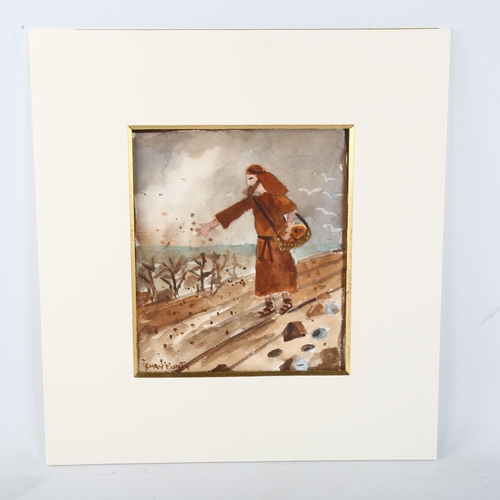 452 - Gary Bunt, The Sower, signed, 18cm x 15cm, mounted