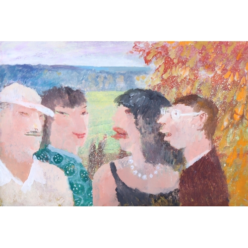 456 - Richard Sorrell RWS, 4 figures, 17cm x 25cm, mounted