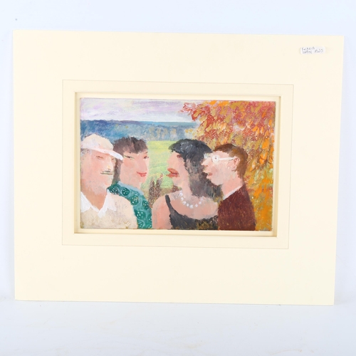 456 - Richard Sorrell RWS, 4 figures, 17cm x 25cm, mounted