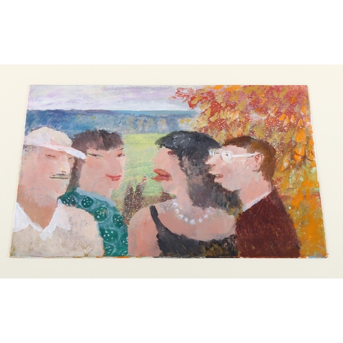 456 - Richard Sorrell RWS, 4 figures, 17cm x 25cm, mounted