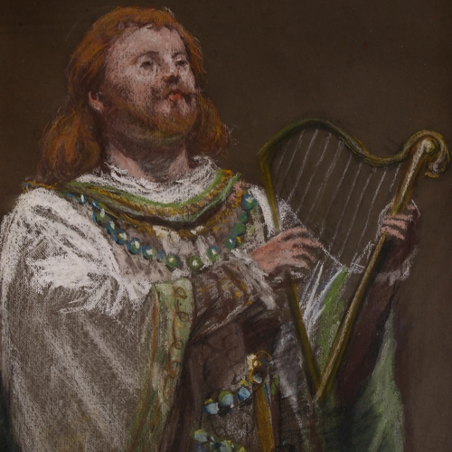 471 - Portrait of an opera singer as Wolfram in Wagner's Tannhauser, coloured pastel on brown paper, unsig... 