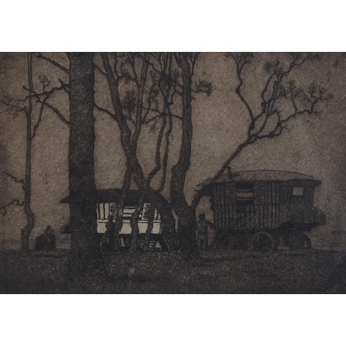 478 - Eric Hesketh Hubbard (1892 - 1957), New Forest gypsies, 3rd state etching, signed in pencil, no. 18 ... 