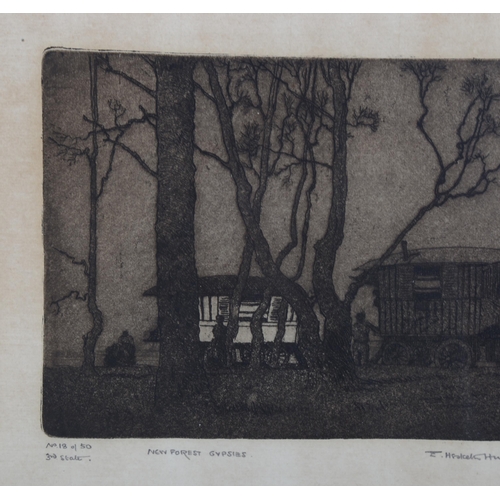 478 - Eric Hesketh Hubbard (1892 - 1957), New Forest gypsies, 3rd state etching, signed in pencil, no. 18 ... 