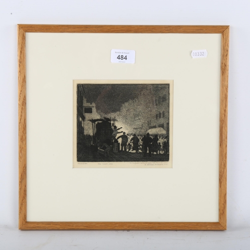 484 - Eric Hesketh Hubbard (1892 - 1957), the cheap jack, etching, signed in pencil, no. 5 of 100, image 1... 