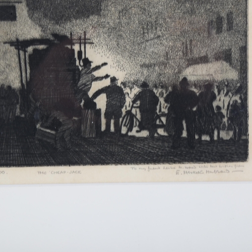 484 - Eric Hesketh Hubbard (1892 - 1957), the cheap jack, etching, signed in pencil, no. 5 of 100, image 1... 