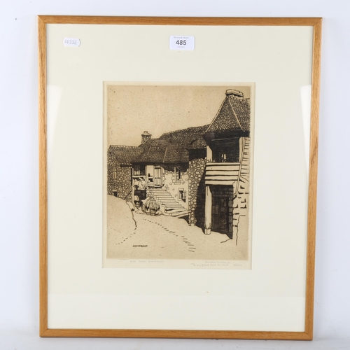 485 - Eric Hesketh Hubbard (1892 - 1957), rag yard, etching, signed in pencil, dated 1924, image 27cm x 22... 