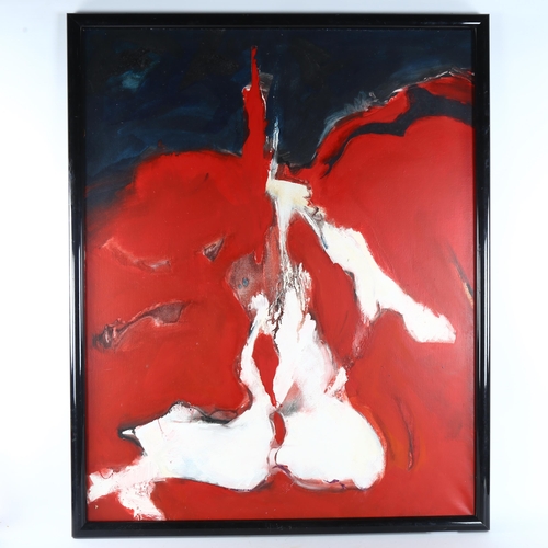 487 - S Taylor, white fissures (BC Lava Flow Series), signed and inscribed 1988 verso, 100cm x 80cm, frame... 