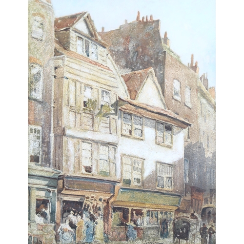 488 - Samuel Prout, busy street scene, watercolour, signed, 28cm x 22cm, framed