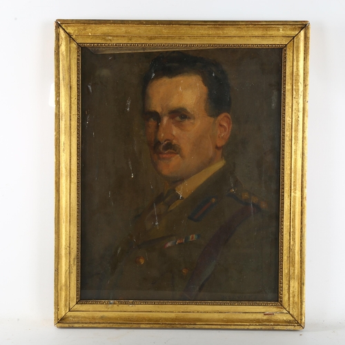 502 - Emanuel Henry Horwitz, portrait of a First World War Officer, oil on canvas, signed, 46cm x 36cm, fr... 