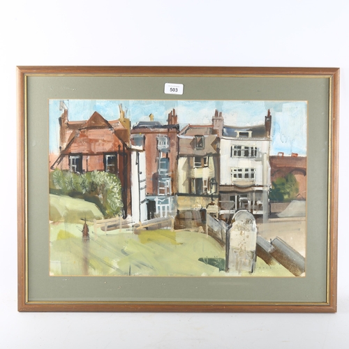 503 - Samuel Dodwell, Hastings buildings, watercolour, signed, 37cm x 54cm, framed