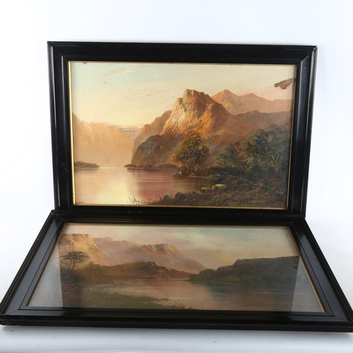 504 - F E Jamieson, pair of Highland landscapes, oil on canvas, signed, 41cm x 61cm, framed