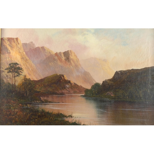 504 - F E Jamieson, pair of Highland landscapes, oil on canvas, signed, 41cm x 61cm, framed