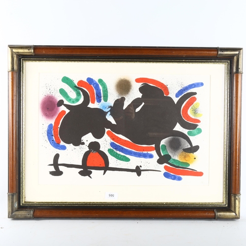 505 - Joan Miro, abstract composition, published by Mourlot 1972, deluxe edition of 150 copies, sheet size... 