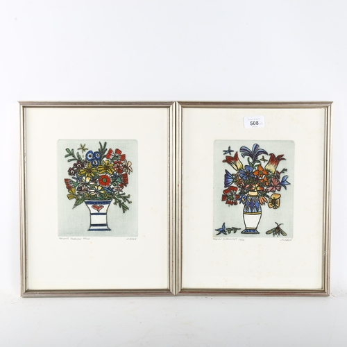 508 - Alfred Cohen (1920 - 2001), pair of coloured etchings, still life studies, signed in pencil from an ... 