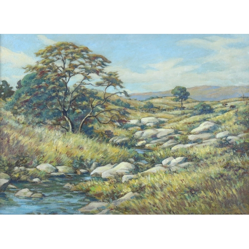 527 - Erich Mayer, South African landscape, oil on board, signed and date 1937, 24cm x 32cm, framed