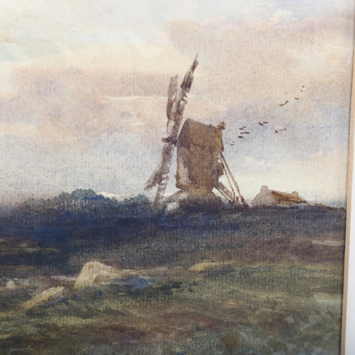 530 - George Stratton Ferrier (1852 - 1912), a Sussex windmill, watercolour, signed, 27cm x 38cm, framed